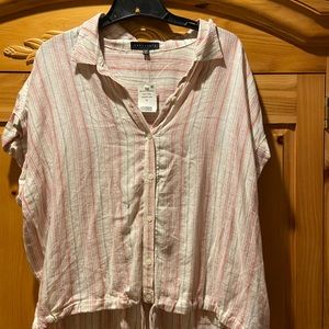 NWT Sanctuary Borrego xl striped blouse front tie
